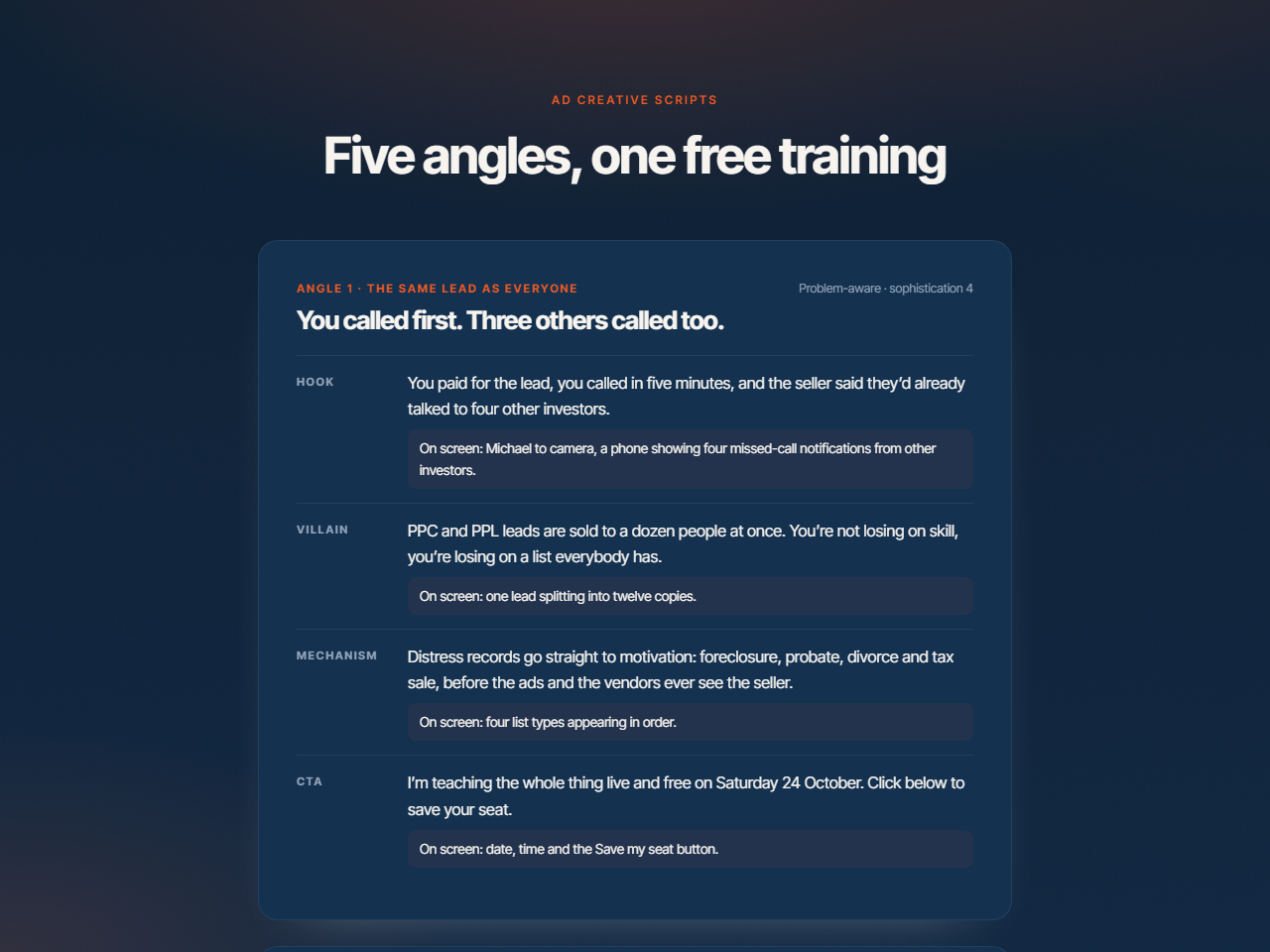 Ad creative scripts preview