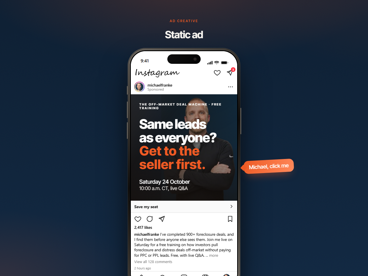 Static ad preview
